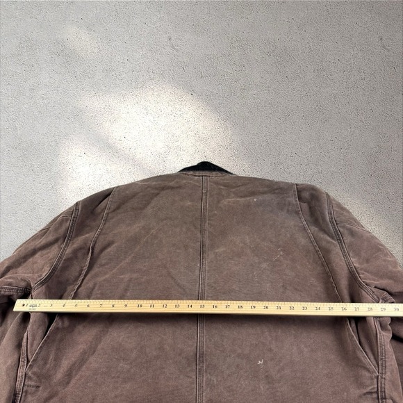 Carhartt C02 CHT‎ Brown Button Up Jacket Size 3XL XXXL Chore Coat Blanket Lined - Picture 6 of 6